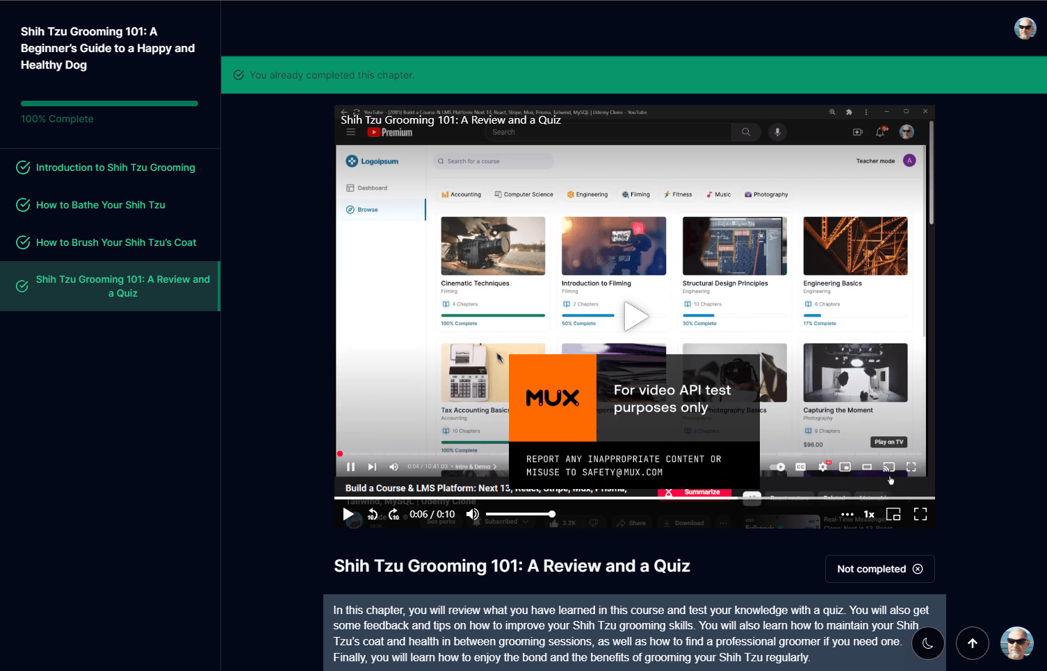 Next LMS is a powerful and flexible learning management system with user management, dark mode, error handling for video upload, and a variety of other features by Code with Antonio.